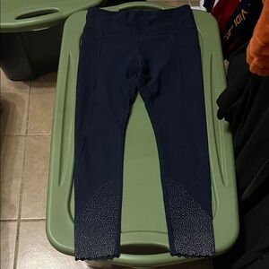 lululemon athletica Navy Blue Leggings with White Dots